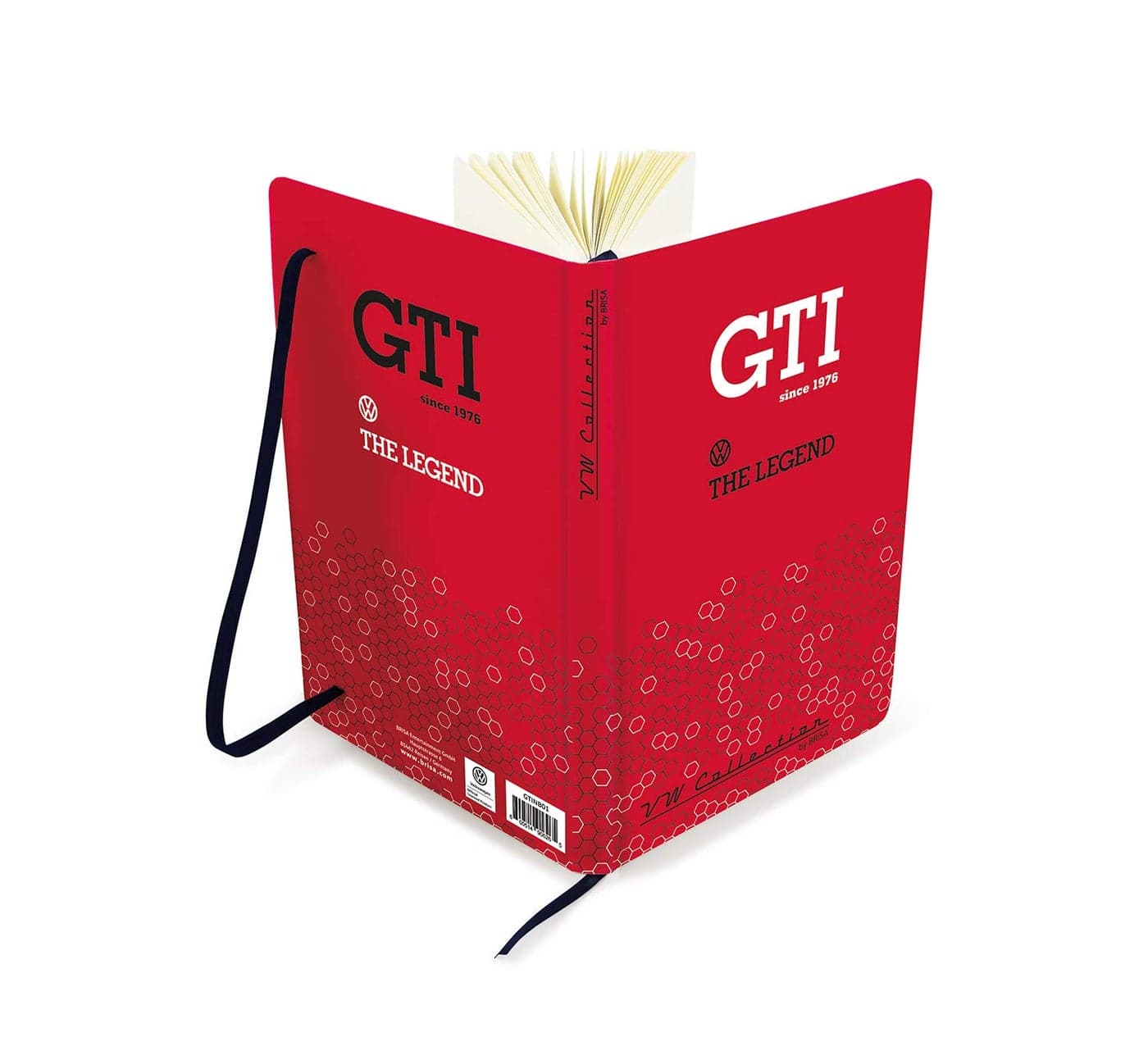 BRISA VW Collection Volkswagen NotebookDiaryWriting Book Lined with Hardcover Binding in GTI Design DIN A5 GTI The LegendRed