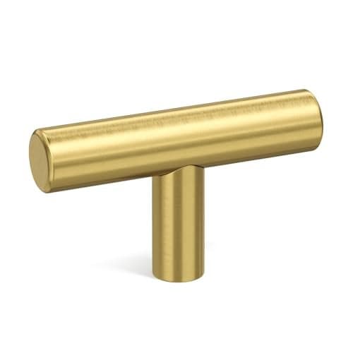 goldenwarm 25 Pack Brushed Brass Cabinet Bar Handle Pull Knob Metal Drawer Handles - LS201GD Gold Knobs for Kitchen Cabinets Brass Kitchen Dresser Cupboard Door Hardware
