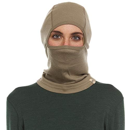100% Merino Wool Balaclava - Winter Ski Mask - Face Mask - Cold Weather Gear - Tan 499 - One Size