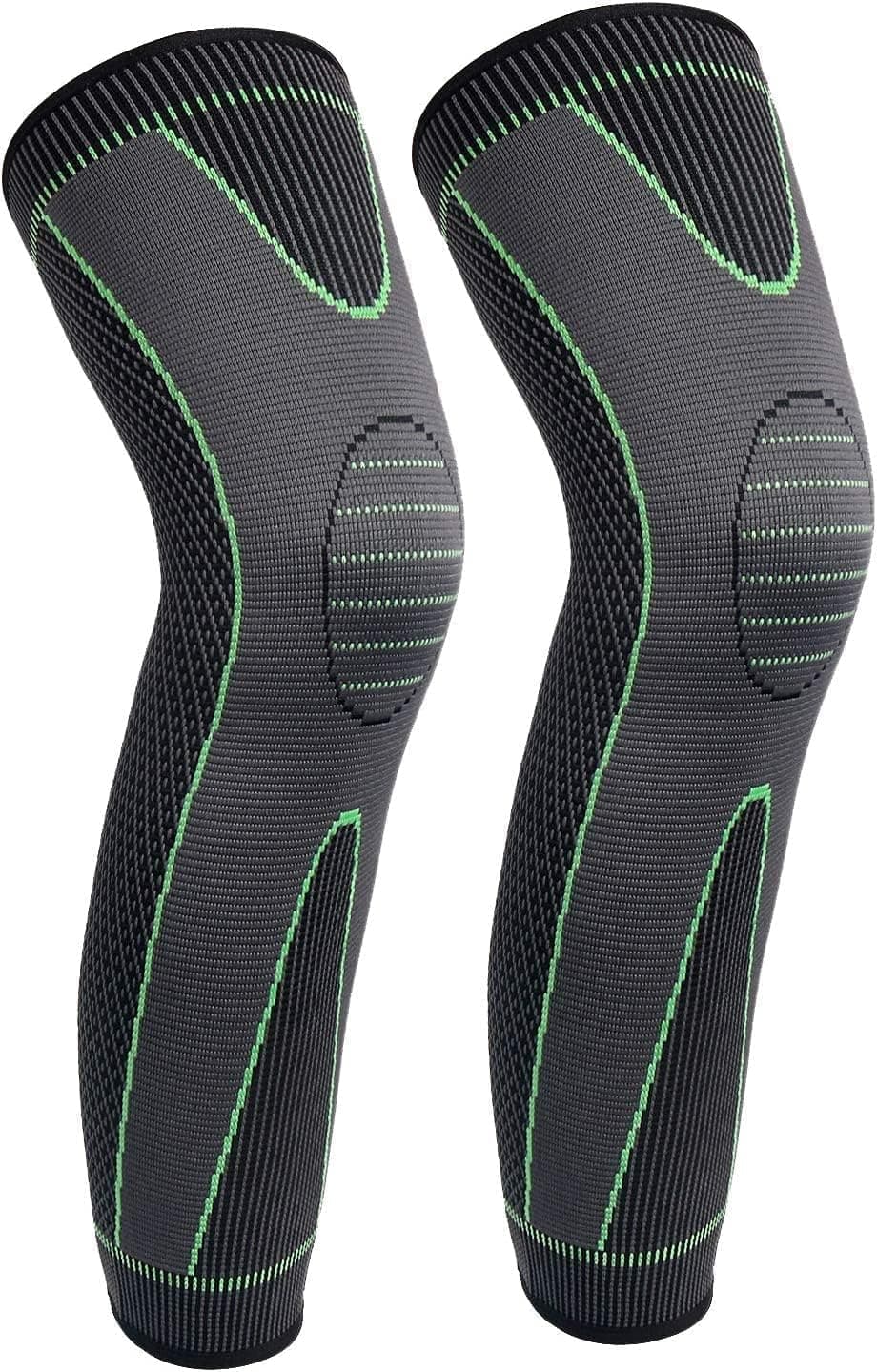 GymWar 2 Pack Full Leg Compression Sleeves, Long Knee Brace Support for ACL,PCL, Meniscus Tear, Arthritis, Tendinitis-Free Size
