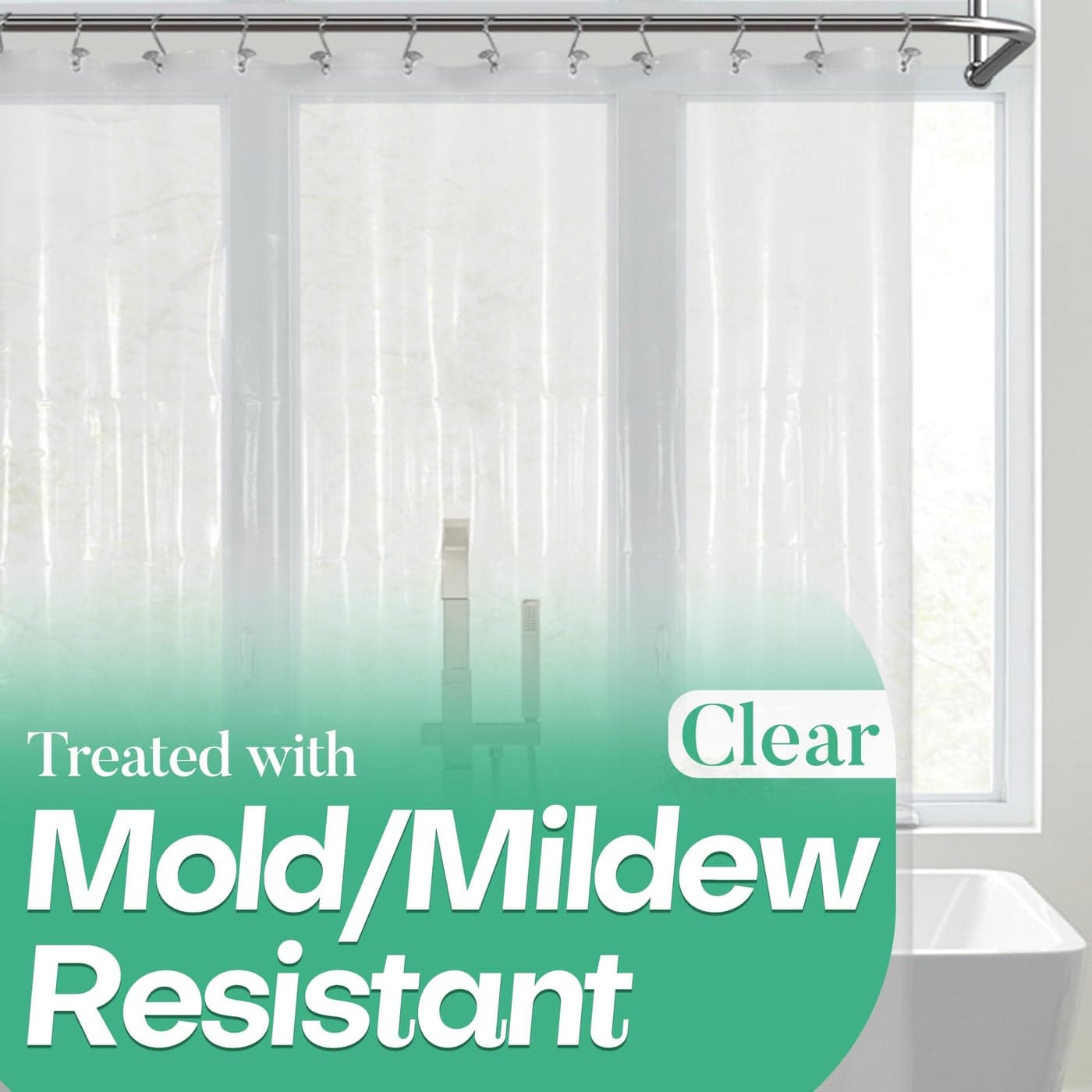 Mrs Awesome Clear Shower Curtain Liner with 3 Magnets 72x72 Premium Flexible Sturdy Plastic Shower Curtain for Bathroom Lightweight Waterproof Clear