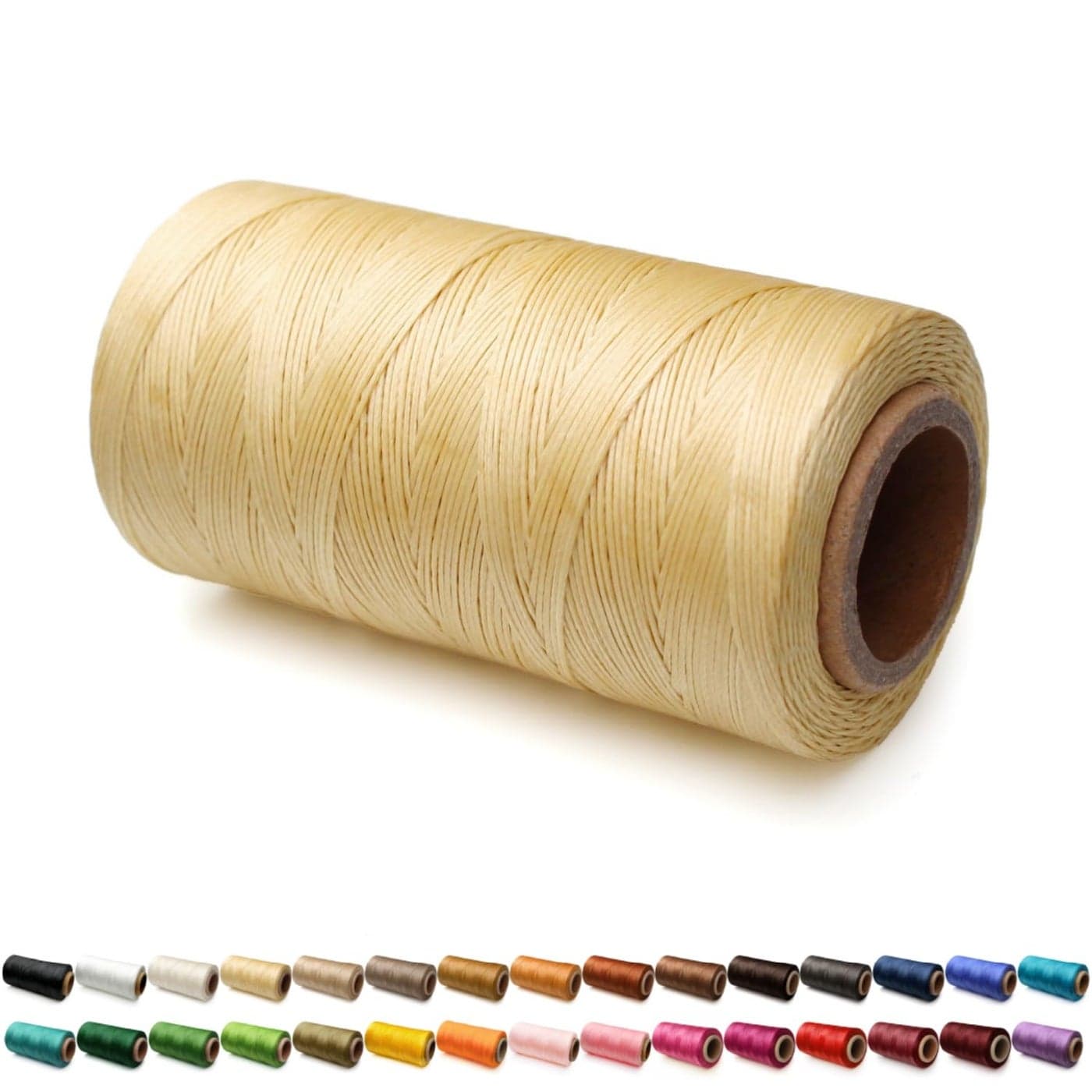 Flat Waxed Thread for Leather Sewing String Polyester Cord Stitching Bookbinding DIY Weave Craft 12mm 300D Khaki Brown