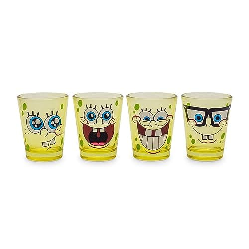 Silver Buffalo SG031SG1 Nickelodeon SpongeBob Faces Mini Glass Set 4Pack