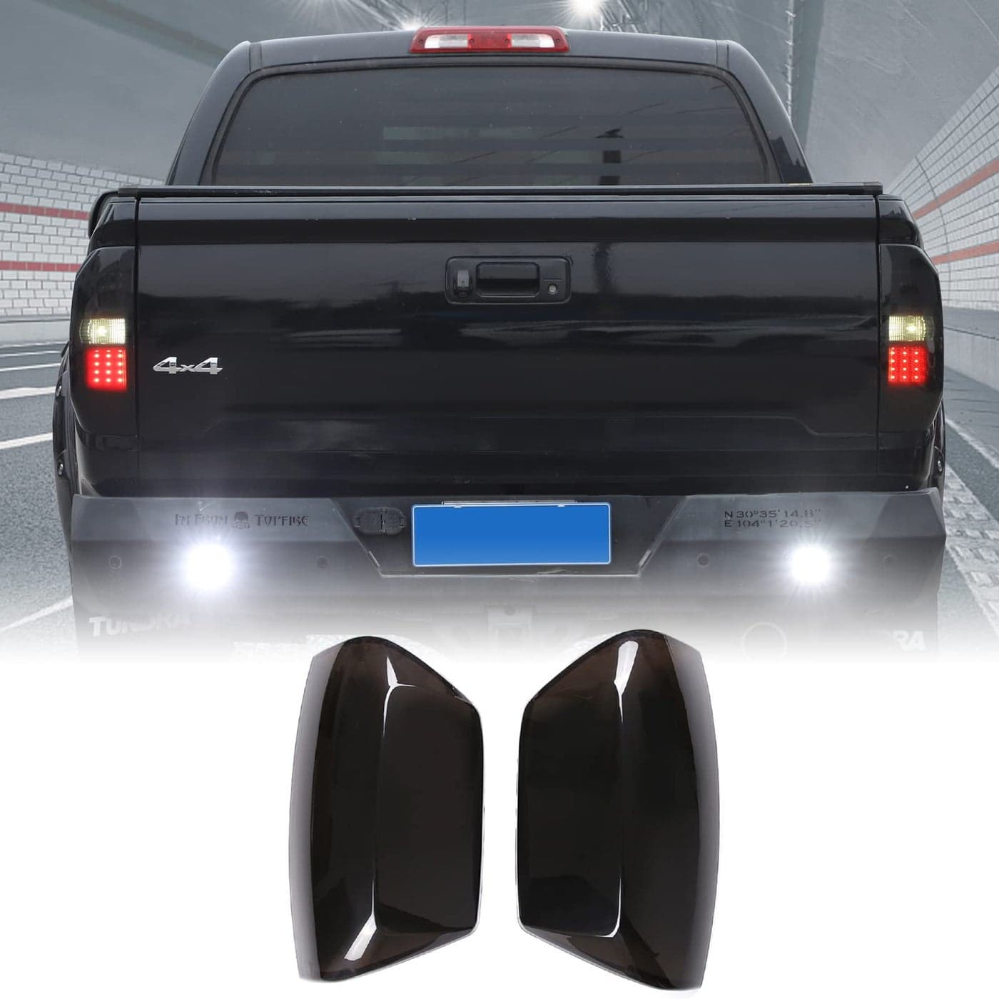 Aunginsy Car Rear Tail Light Cover Tail Lamp Shell Shade Compatible with Toyota Tundra 20142021 Smoked Taillight Shell Trim Cover Tail Light Lamp Guard Protective Frame ABS Accessories