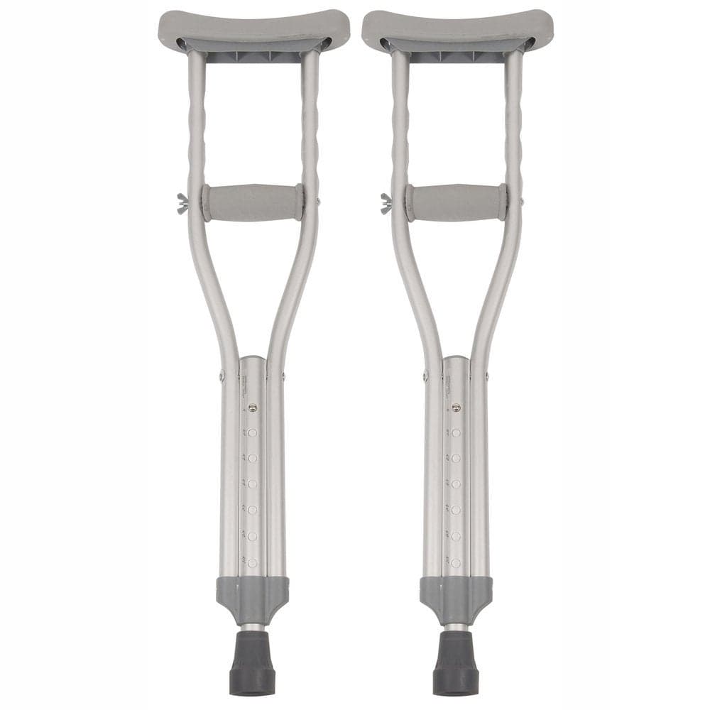 PCP Aluminum Crutches Push Button Adjustable Height Lightweight 1 Pair Kids Child Size 40 to 46