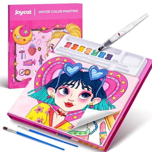 JoyCat Paint with Water Coloring Books for Toddlers, Watercolor Painting Sets for Kids Ages 3-5 4-8, Arts and Crafts Drawing Activities Toy Birthday Gift for Boys Girls (Makeup & Manicures)