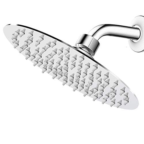 NearMoon Round Rain Shower Head With Shower Arm, Large Stainless Steel Rainfall Shower-Waterfall Full Body Coverage (8 Inch, Chrome Finish)