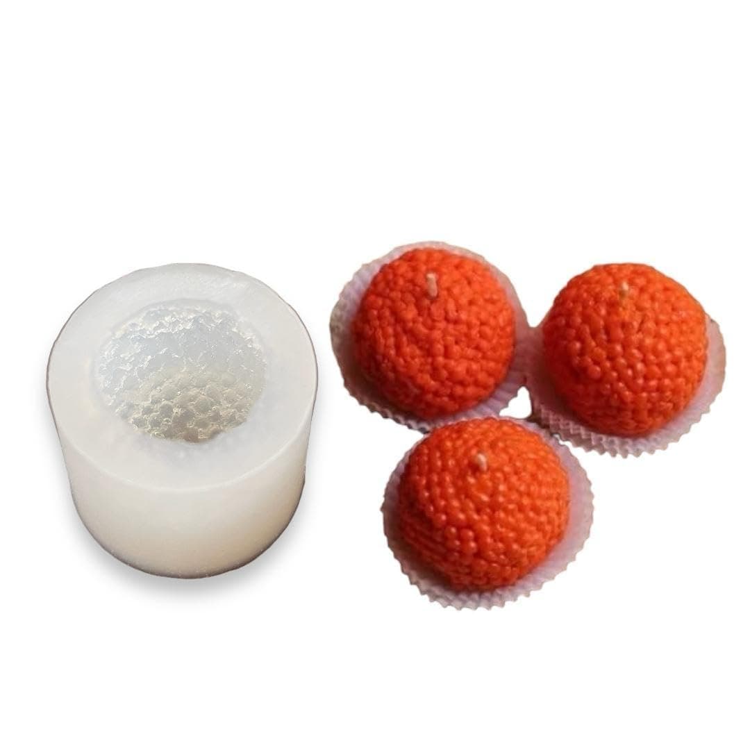Skytail Motichoor Ladoo Shape Silicone Mould Candle Making Scented Laddu Soy Wax Diya Mold for Diwali Festival Chocolate Cake Cupcake Mithai Sweet Laddoo Mold Soap ResinArt Craft Clay DIY Gift Mold