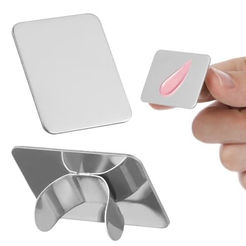 Frcolor 2PCS Nail Art Palette Stainless Steel Makeup Mixing Palette Ring Nail DIY Art Design Paint Color Mixing Palette Metal Tool