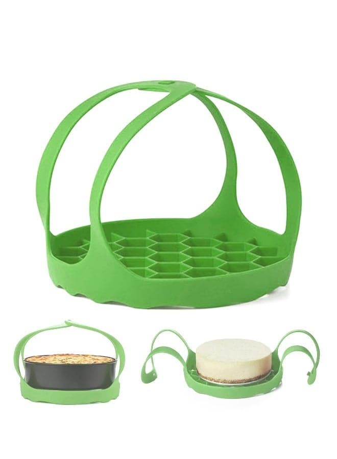 21x21x2.5 cmcm Silicone Steamer Sling Portable Non-Stick Steamer Sling Anti-scalding Baking pan Lifting Steamer Rack Egg Steamer Rack and Baking Pan Sling 6 Qt /8 Qt Green 21x21x2.5 cm Green