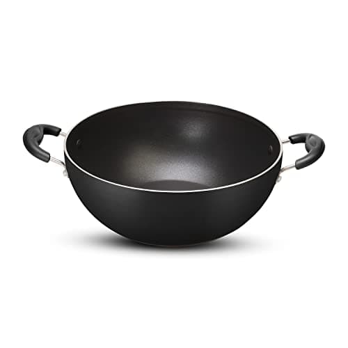 Nirlep Sakhi Induction Based Non Stick Deep Kadhai, Black,26 cm
