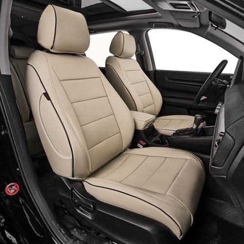 EKR HRV Seat Covers Custom Fit for Honda HRV LX 2019 2020 2021 2022 Car Seat Cover Full Set for Trucks SUV,Leather Seat Protectors-Faux Leather (Beige)