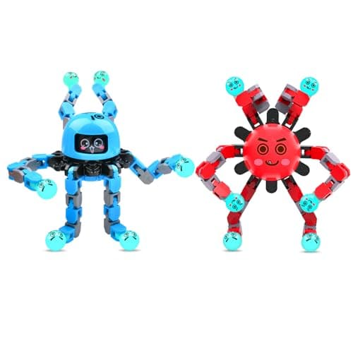 ASIOWELY Transformable Fidget Spinner Toys for Kids and Adults2 PCS Sensory Toy for Boys Girl ADHD Stress ReliefEaster Basket Stuffers Gifts Fingertip Gyros Birthdays Travel Party Favors for Teens