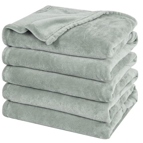 PHF Oversized King Big Fleece Blanket 120"x120", No Shed No Pilling Extra Large Soft Blanket, Giant 10'x 10' Lightweight for Bed, Sofa Travel and Camping, Suitable for All Season, Sage Green