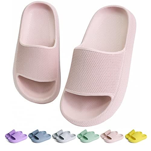 KOUECI Kids Cloud Slides Girls Shower Slippers Slip on Slide Sandals Nonslip Summer Beach Pool ShoesPink11 Little Kids