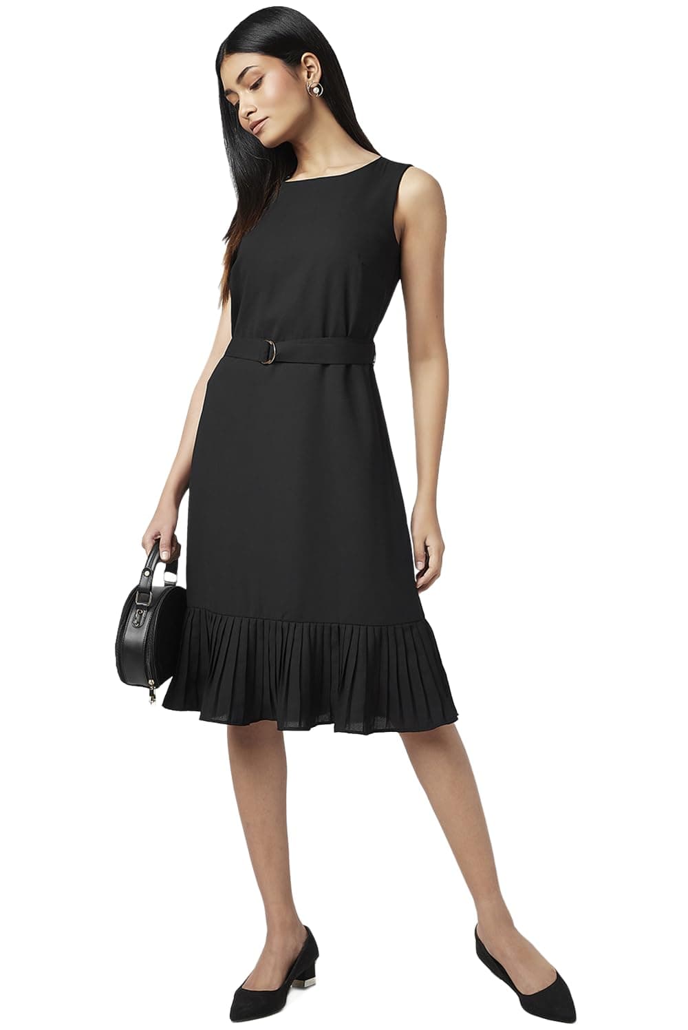 Women's Annabelle Black Dress Regular Fit,Black,S