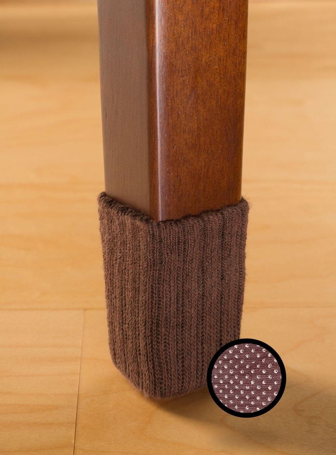 Small/Chocolate Brown, NancyProtectz Patented with Grips/Chair Leg Floor Protectors. The Original Furniture Sock