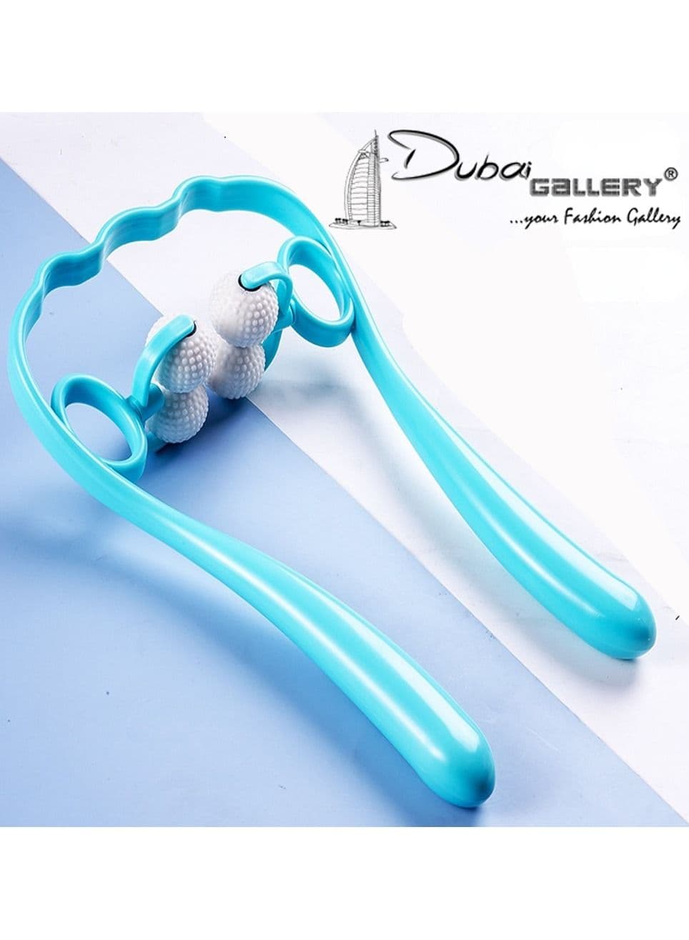 Neck Massager, Trigger Point Roller Massager for Pain Relief deep Tissue Handheld Shoulder Massager Tool with 4 Balls Massage Point Suitable for Legs Waist Neck and Shoulder Relaxer Blue