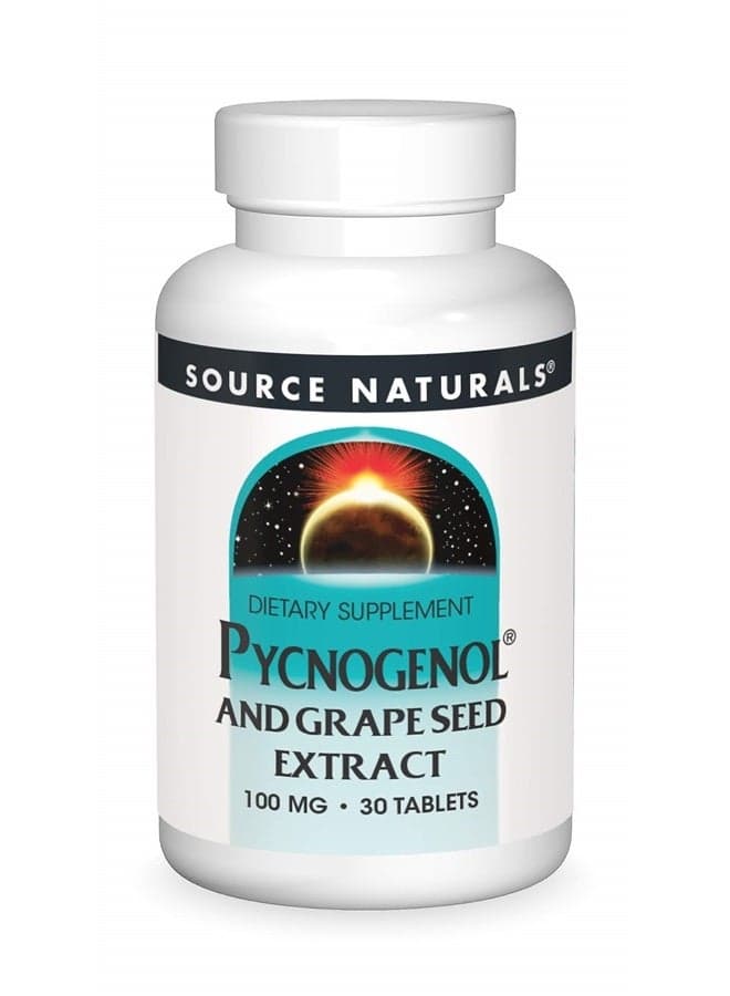 Pycnogenol & Grape Seed Extract 100 mg Dietary Supplement - 30 Tablets - a potent combination of two powerful natural antioxidants*