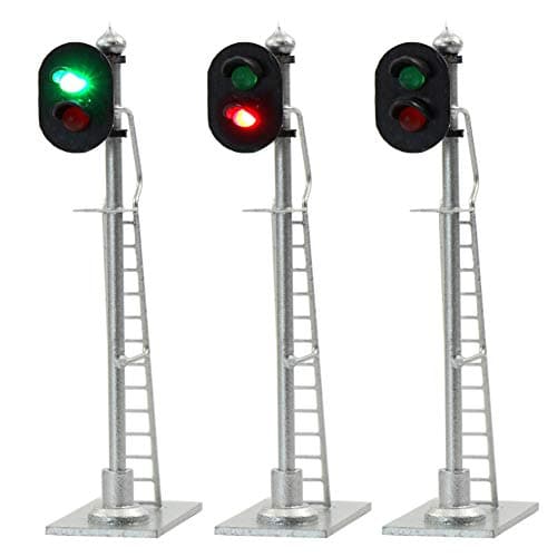 JTD873GR 3PCS Model Railroad Train Signals 2Lights Block Signal HO Scale 12V GreenRed Traffic Lights for Train Layout New