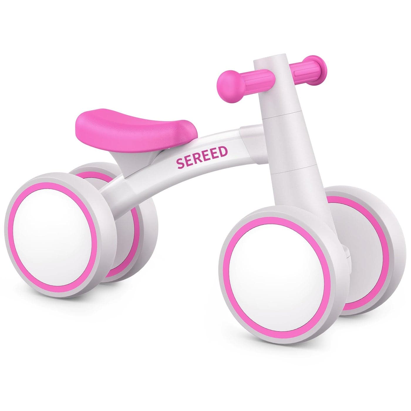 SEREED Baby Balance Bike for 1 Year Old Boys Girls 1224 Month Toddler Balance Bike 4 Wheels Toddler First Bike First Birthday Gifts Rose