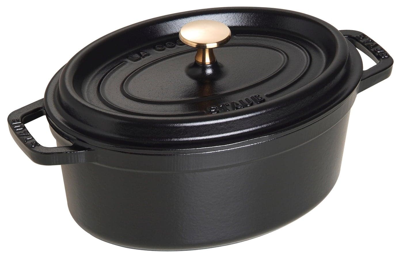 Staub La Cocotte Oval 40500-231 Staub Pico Cocotte Oval Black 9.1 inches (23 cm) Both Handed Casting, Enameled Pot, Induction Compatible