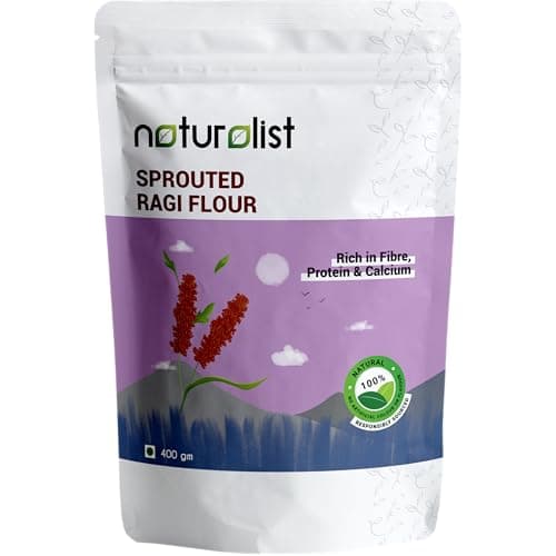 Naturalist by Avany Organics 400g Sprouted Ragi Flour (Madua/Nachni aata) | 100% Natural | Fibre, Protein and Iron Rich Healthy Meal | Nutrient-rich food | Finger Millet Flour