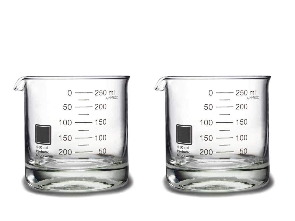 Periodic Tableware Laboratory Beaker Rocks Glasses Set of 2