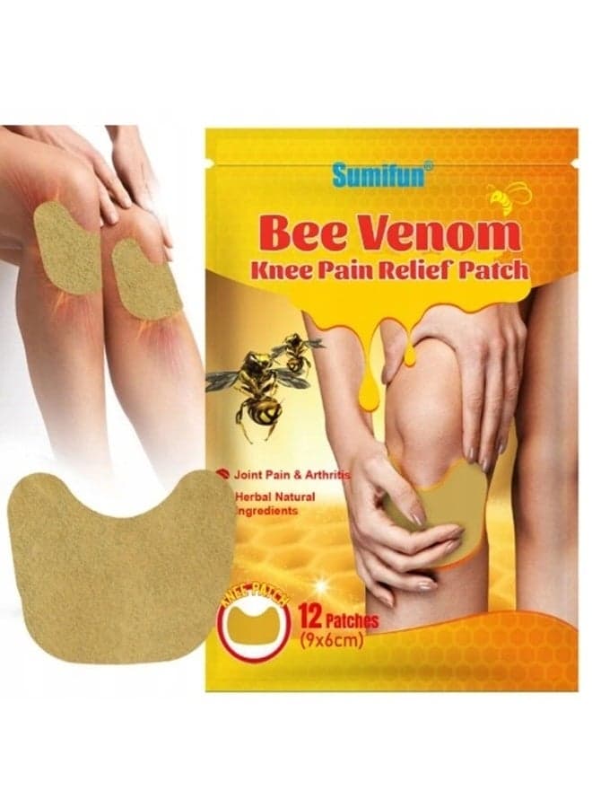 Bee Venom Knee Pain Relief Patch Advanced Herbal Formula for Knee Joint Pain Arthritis Care Long Lasting Adhesive Patch Helps Improve Movement Flexibility Comfort