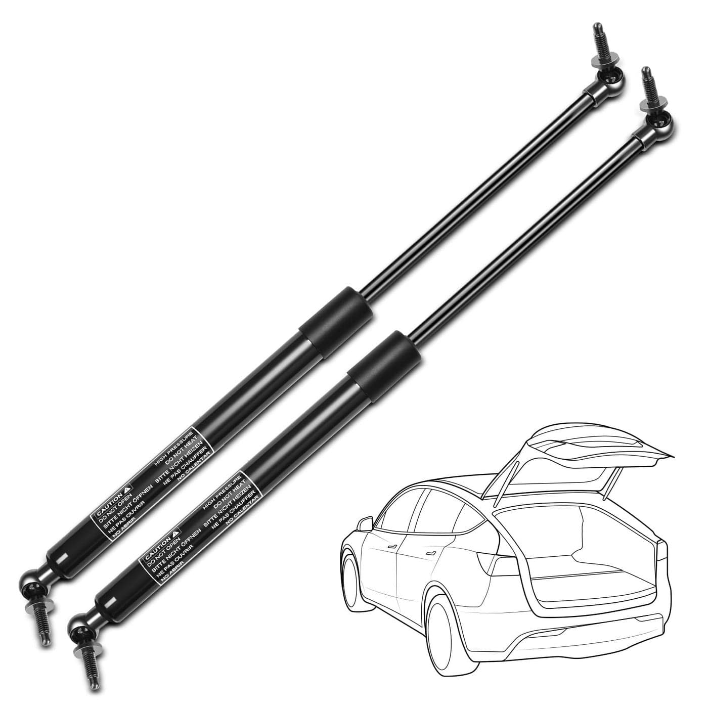 YHTAUTO Rear Hatch Gas Struts Shocks Replacement for Dodge 19982003 Durango Set of 2 Lift Supports Replace 55256444AC