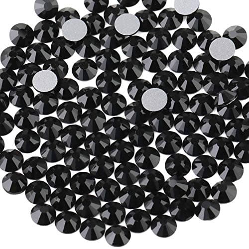 beadsland Flat Back Crystal Rhinestones Round Gems Black 1920mm SS61440pcs