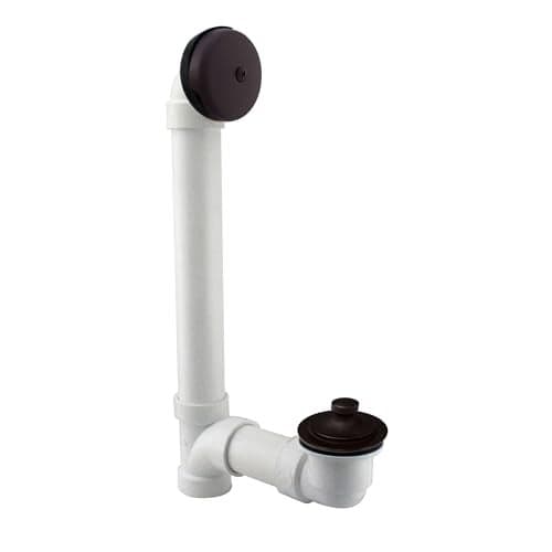 Westbrass Pull & Drain Sch. 40 PVC Bath Waste with One-Hole Top Elbow, Oil Rubbed Bronze, D49721-12