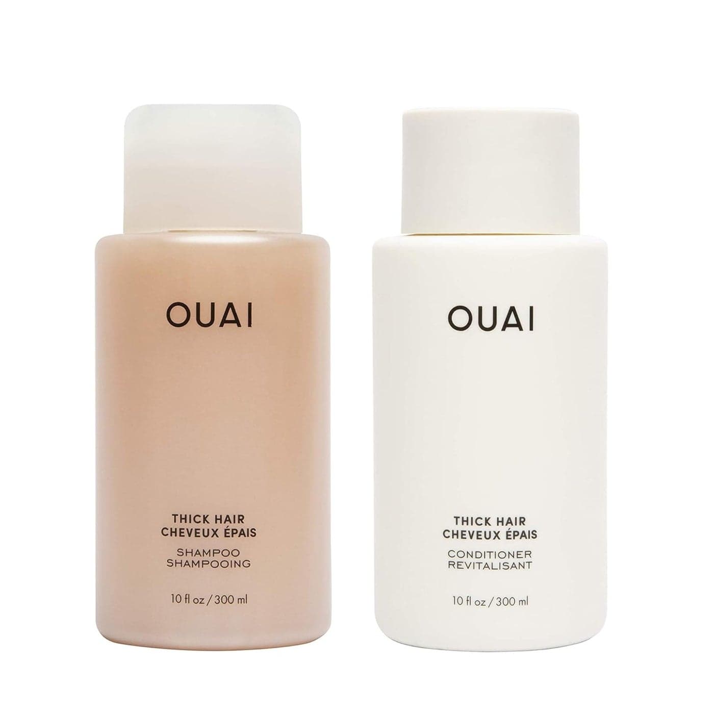 OUAI Thick Shampoo and Conditioner Set Sulfate Free Shampoo and Conditioner for Thick Hair Made with Keratin Marshmallow Root Shea Butter Avocado Oil Free of Parabens Phthalates 10 Fl Oz