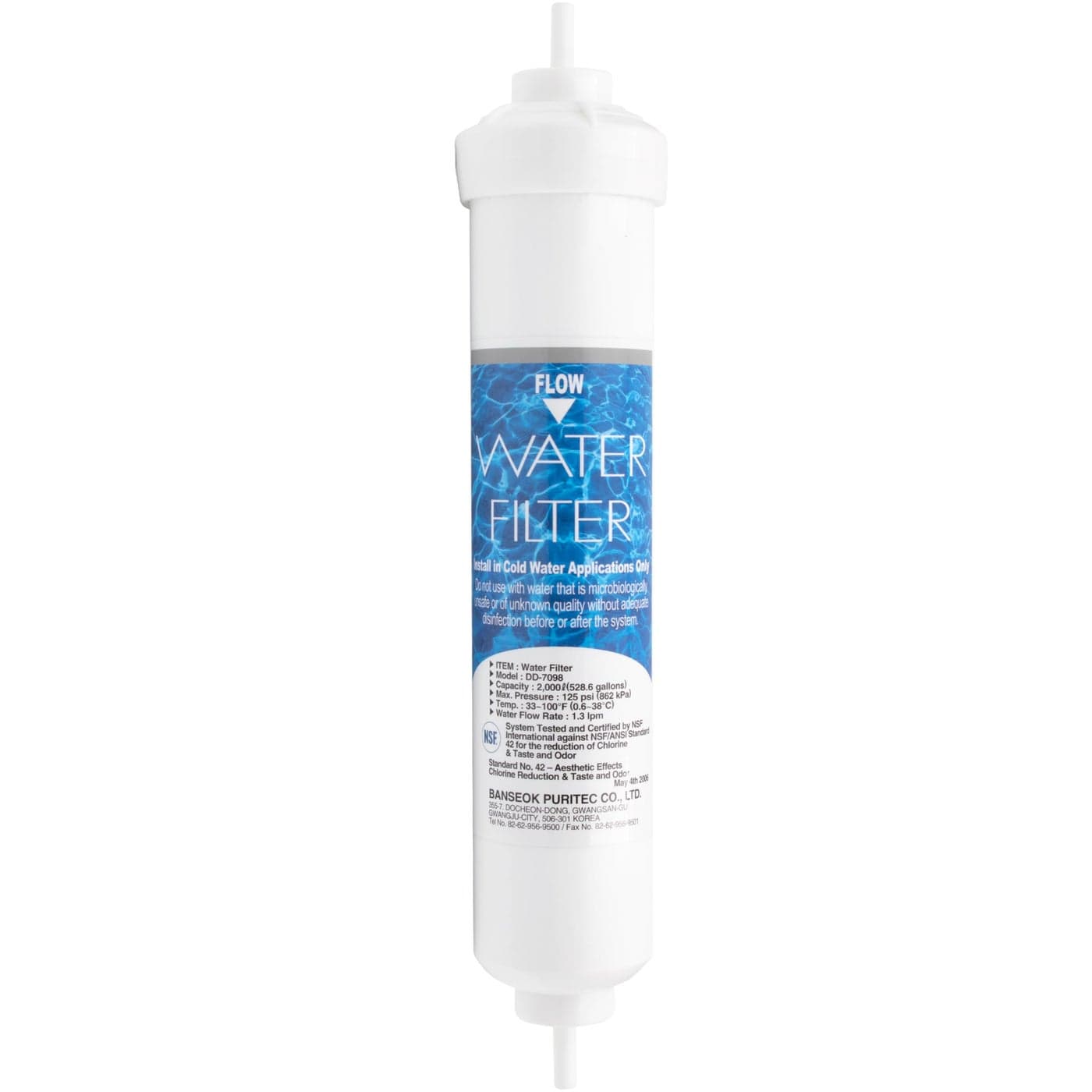 Genuine DD7098 External Inline Water Filter for Neff K3990X704 K3990X7GB01 Fridge Freezer