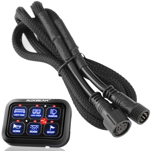 Auxbeam Extension Wiring Harness for 6 Gang Switch Panel BC60, GC60, Switch Controller Extended Wire Line, 1.2m/47 inch