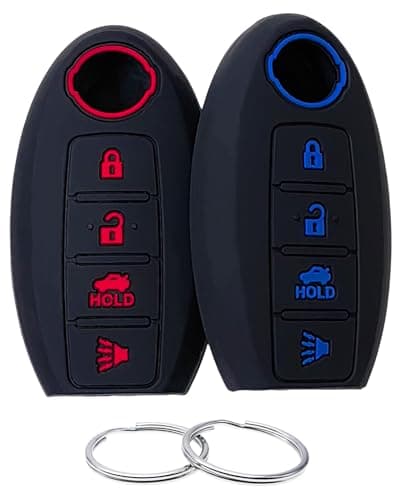 REPROTECTING Silicone Rubber Key Fob Cover Compatible with Nissan 350Z 370Z Altima Armada GTR Maxima Murano Pathfinder Rogue Select Sentra Titan Versa Note Xterra Black Black