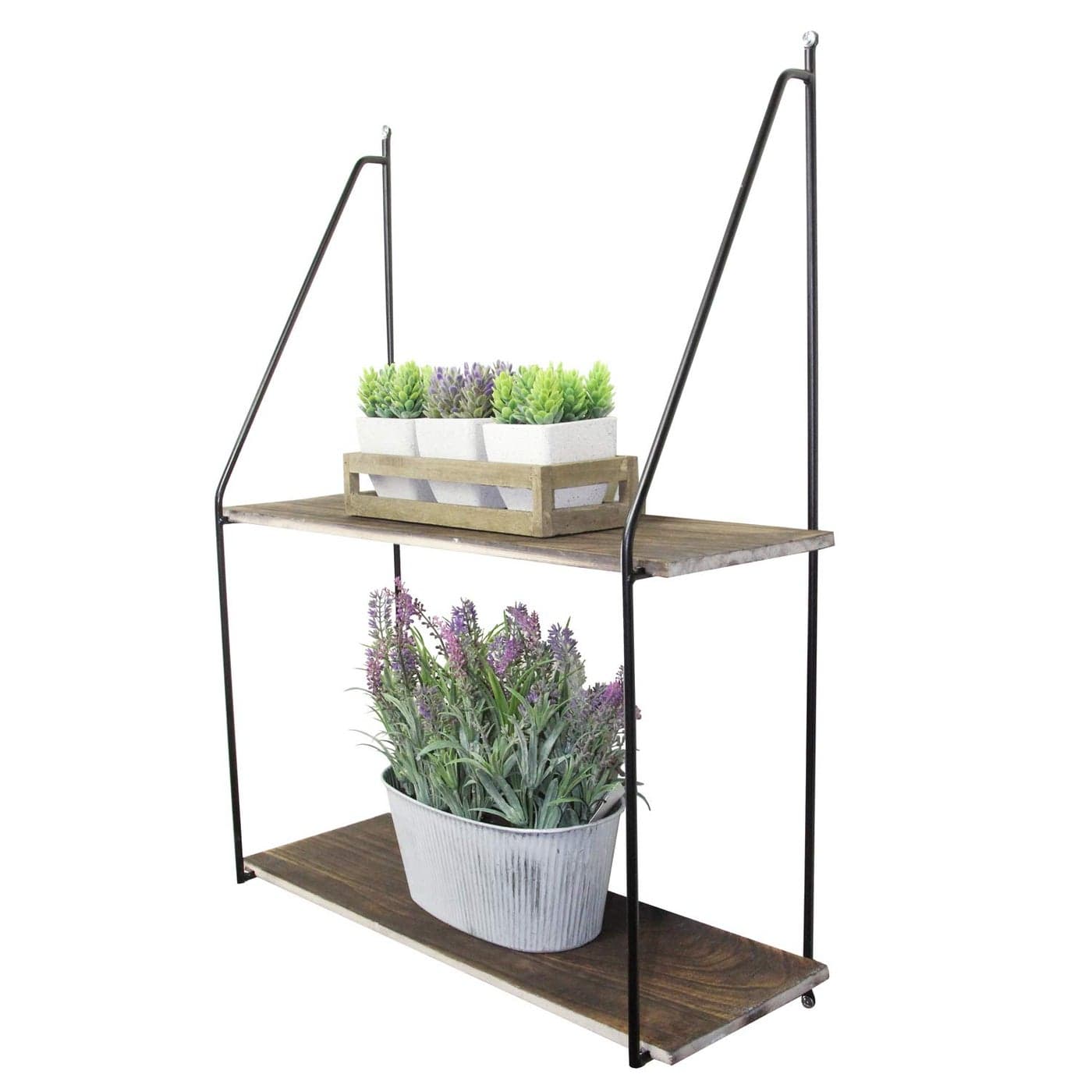 Admired By Nature 2 Tier Wall Mount Shelf Farmhouse Shelf for Wall Accent Wall Shelf Shelving Black Shelf for Bedroom Rustic Wood Wall Mounted Organizer Shelves Dark Brown Wall Shelves 1 Unit