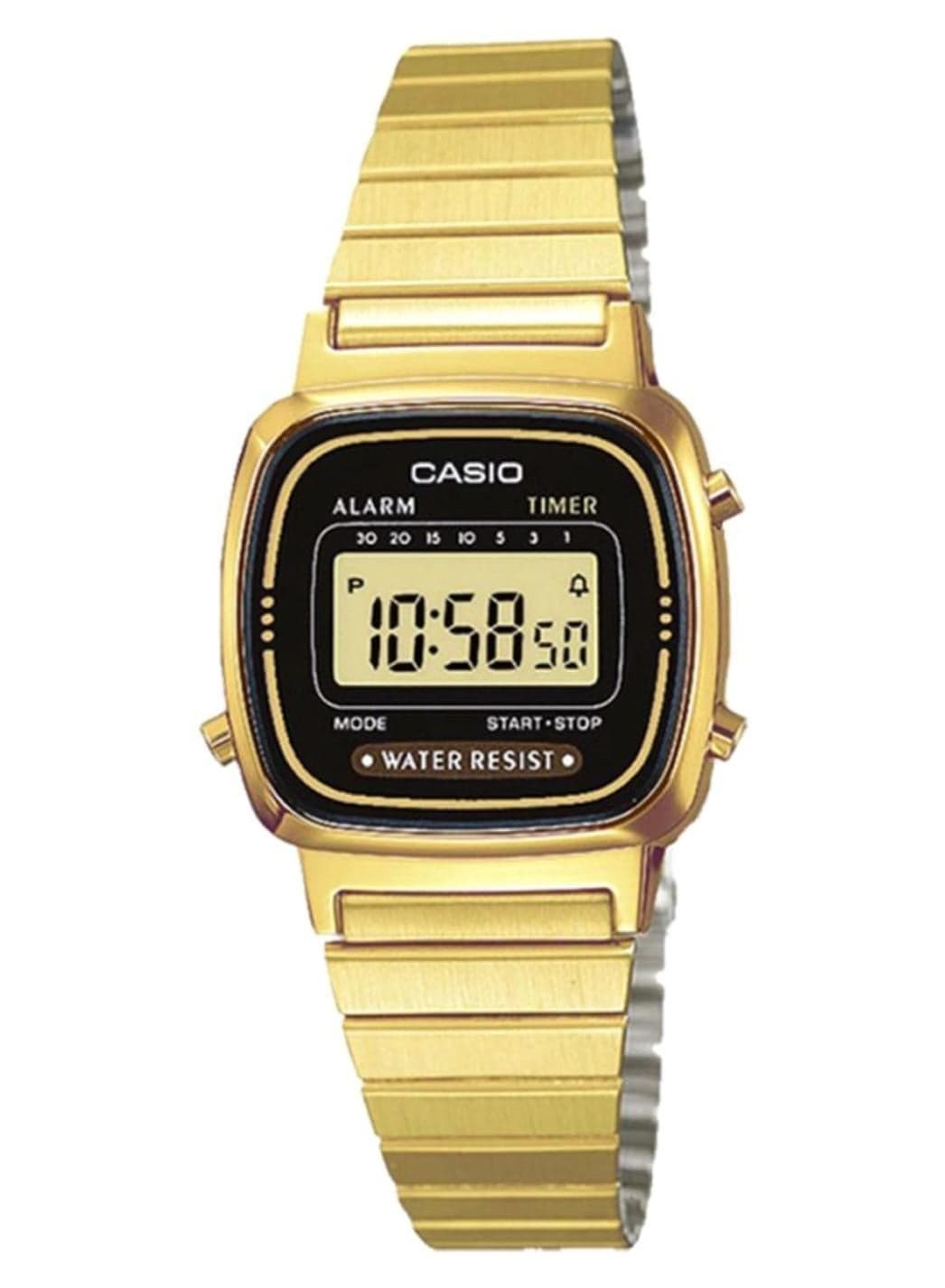 Women Water Resistant Digital Watch LA670WGA-1DF - 25 mm - Gold