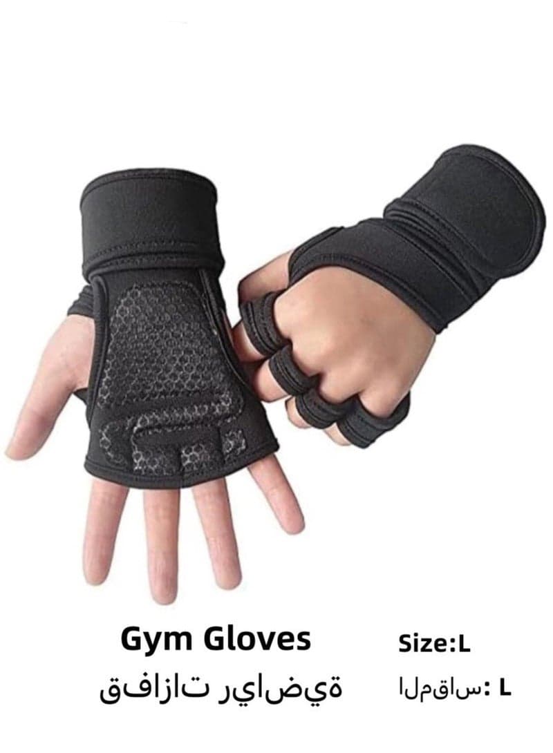 Gym Gloves, With Built-In Wrist Be Suitable For Gym Fitness -L