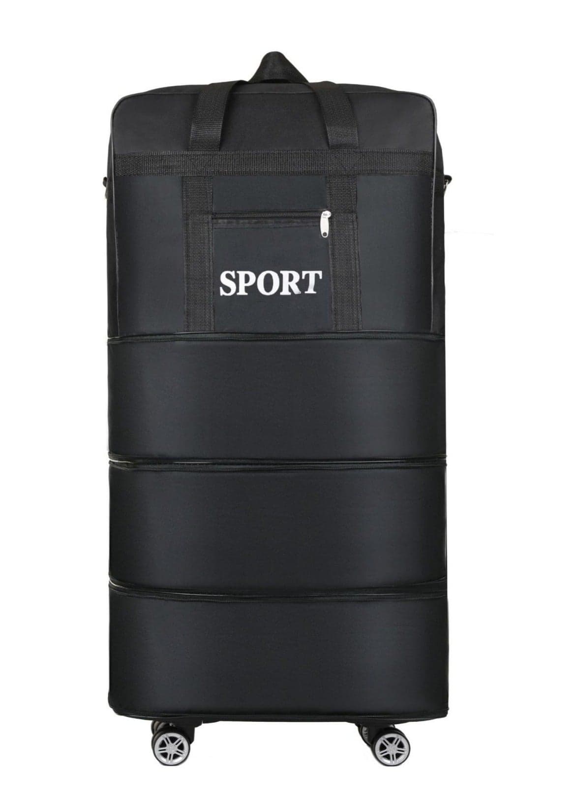 Large-Capacity Foldable Travel Bag with Detachable Wheels & Lock