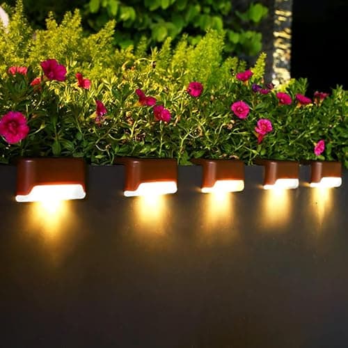 TECH LOGO ELECTRONICS Outdoor Living Solar Deck Lights Outdoor, Solar Step LED Waterproof Lighting for Outdoor Deck, Patio, Driveway (Warm White) (20)