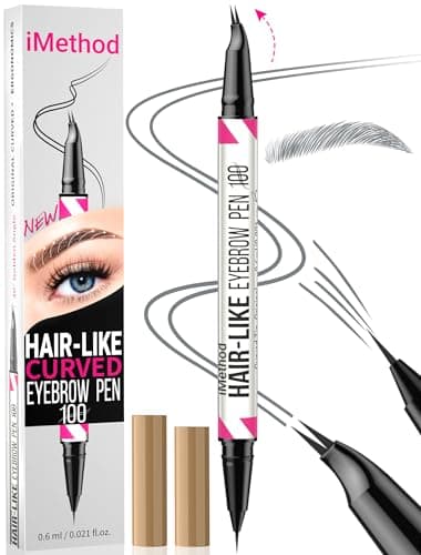 iMethod Curved Eyebrow Pen 2in1 DualEnded Eyebrow Pencil with Curved Tip and Precise BrushTip for Natural HairLike Brows Eyebrow Pencils for Women Long Lasting Grey