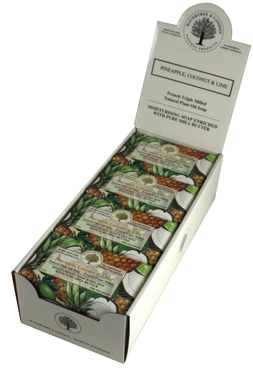 Wavertree London Pineapple Coconut Lime Scented Natural Soap 8 Bars 7oz Moisturizing French Triple Milled Soap Bars enriched with shea butter Plant Oil Bath Body Soap for All Skin Types