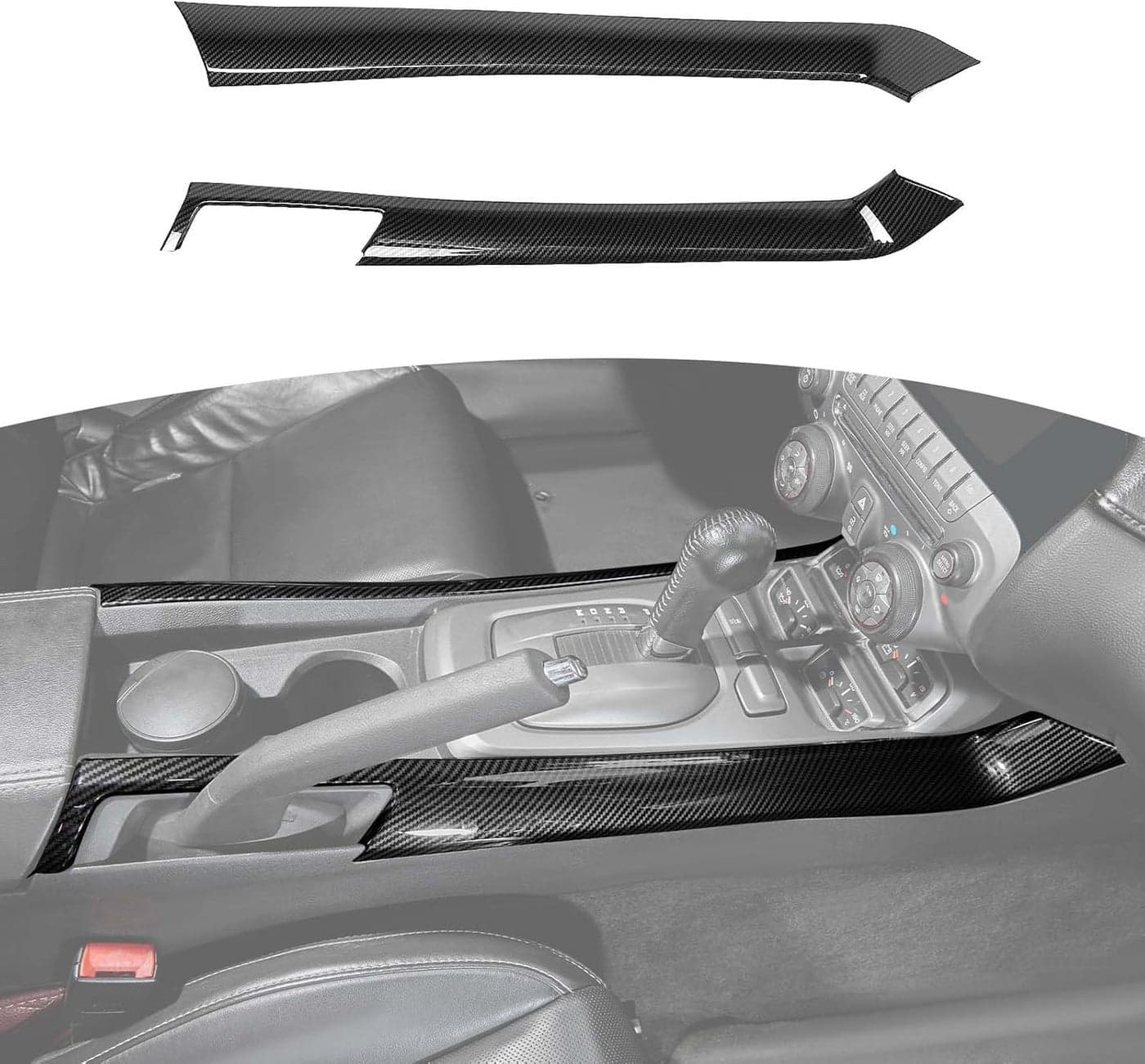 RT-TCZ Carbon Fiber Interior Accessories for Chevrolet Camaro 2010-2015 - Center Console Gear Panel Side Trim Cover (2pcs)