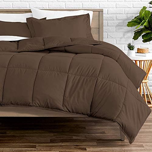 Rajasthan Crafts Soft Microfibre Comforter Blanket Lightweight Reversible Quilt Duvet All Weather 200 GSM Double Bed Brown Color