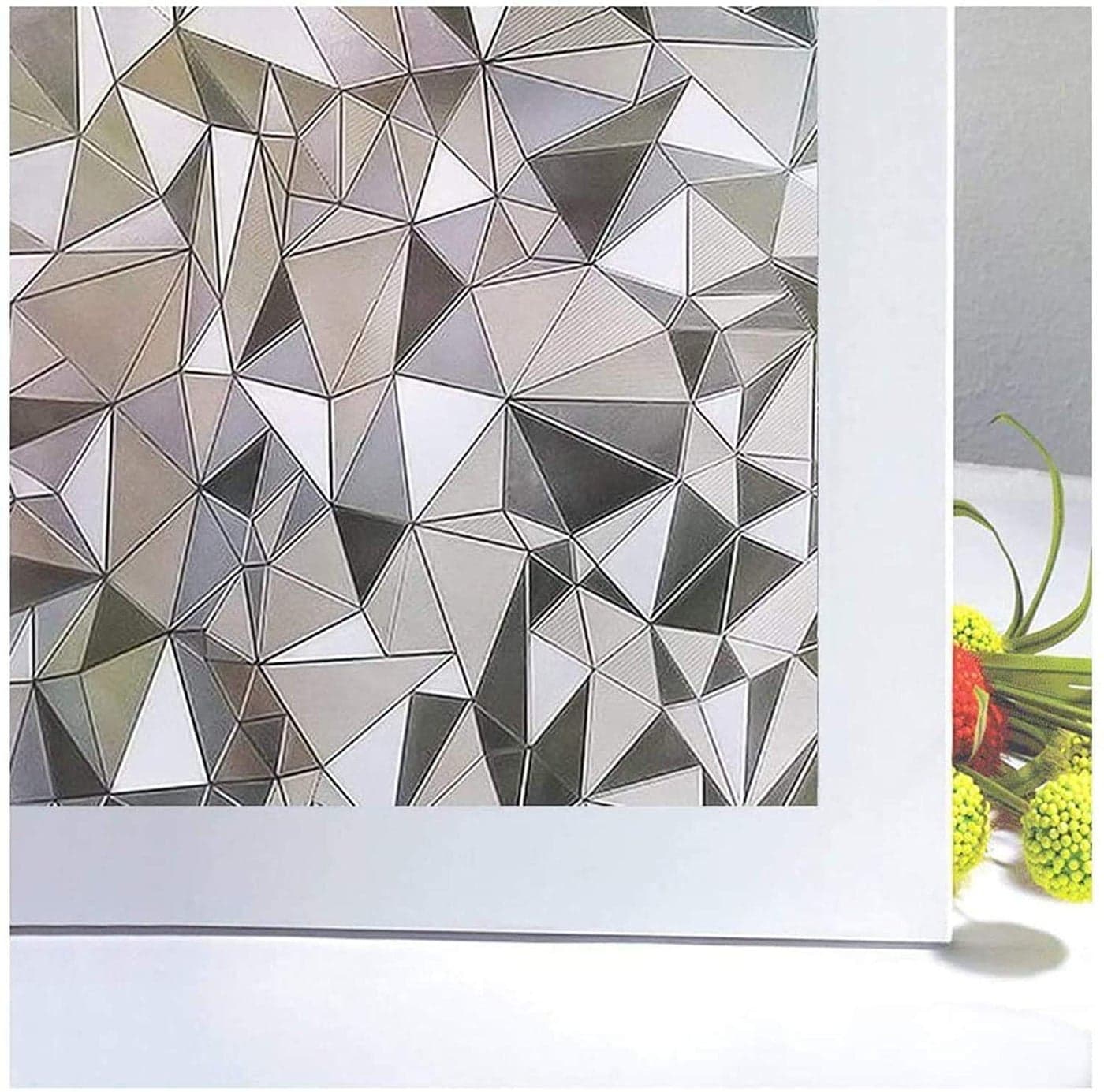 Niviy 3D No Glue Static Cling Window Films Privacy Cut Glass Window Sticker for Bathroom Office Kitchen Window Decor 295x 118