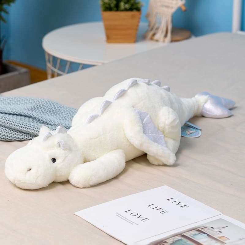 Leahaoe Weighted Dragon Stuffed Animal Soft and Sturdy Weighted Stuffed Animals for Kids and Adults Small White Dragon Stuffed Animal275 2Lbs