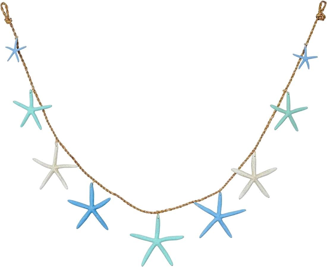Nautical Garland Starfish Blue Green and White Hanging Wall Decoration Beach Garland for Nautical Decor Plus Free Nautical Ebook by Joseph Rains