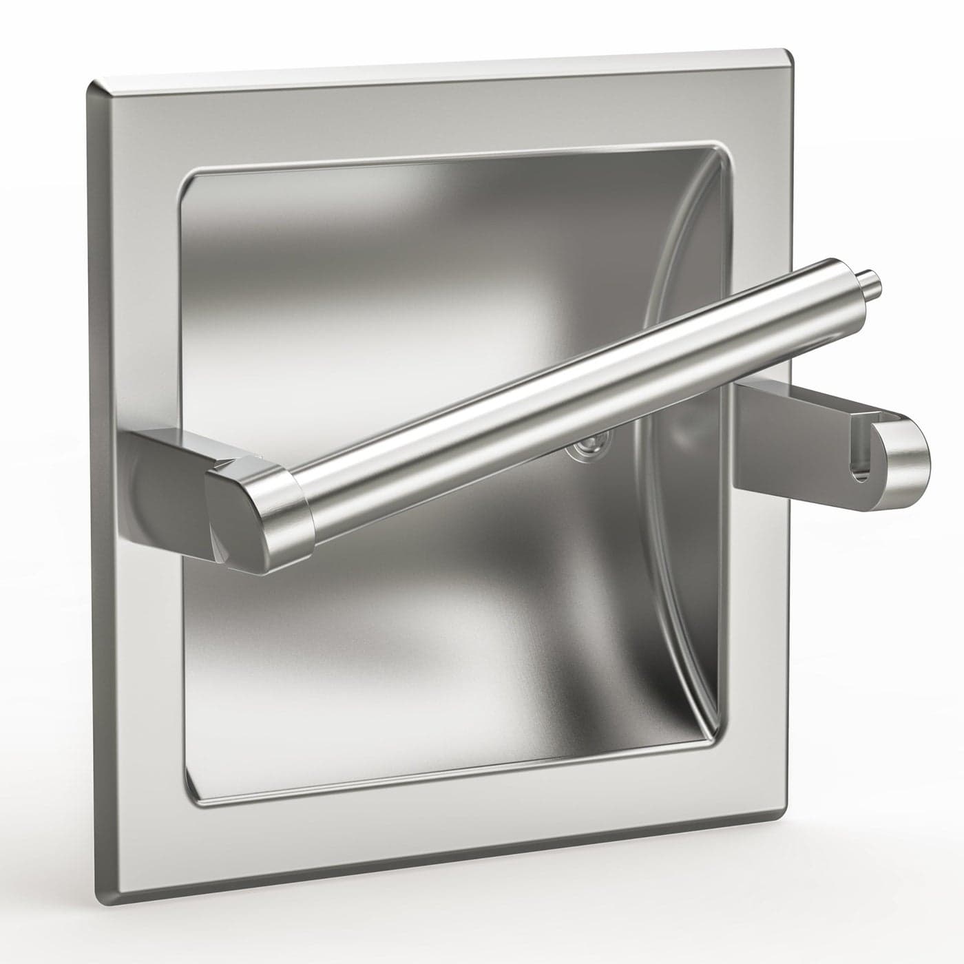 WZRUA Brushed Nickel Recessed Toilet Paper HolderPivoting Toilet Tissue HolderMade of SUS304 Stainless Steel in Wall Toilet Paper Holder with Bracket