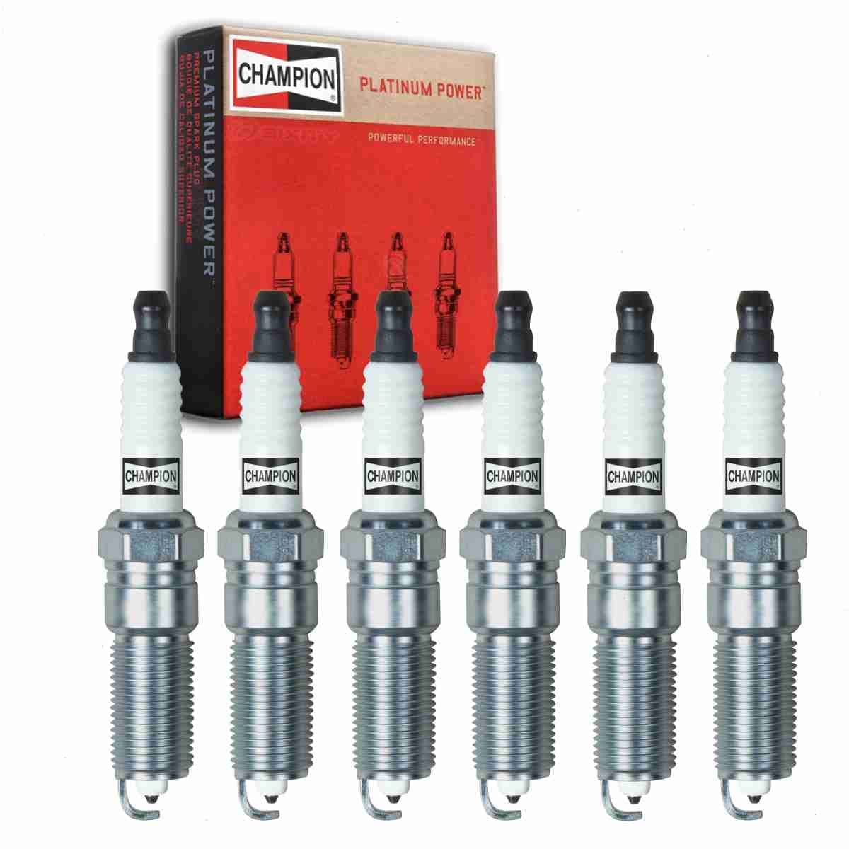 6 pc Champion Platinum Spark Plugs compatible with Mazda CX9 37L V6 20082015